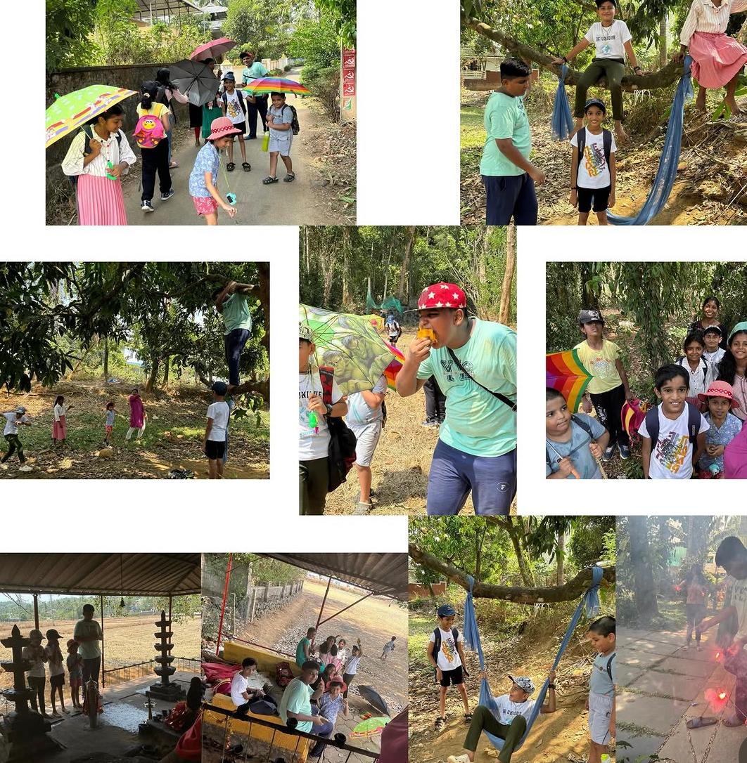 Outdoor nature trail with students