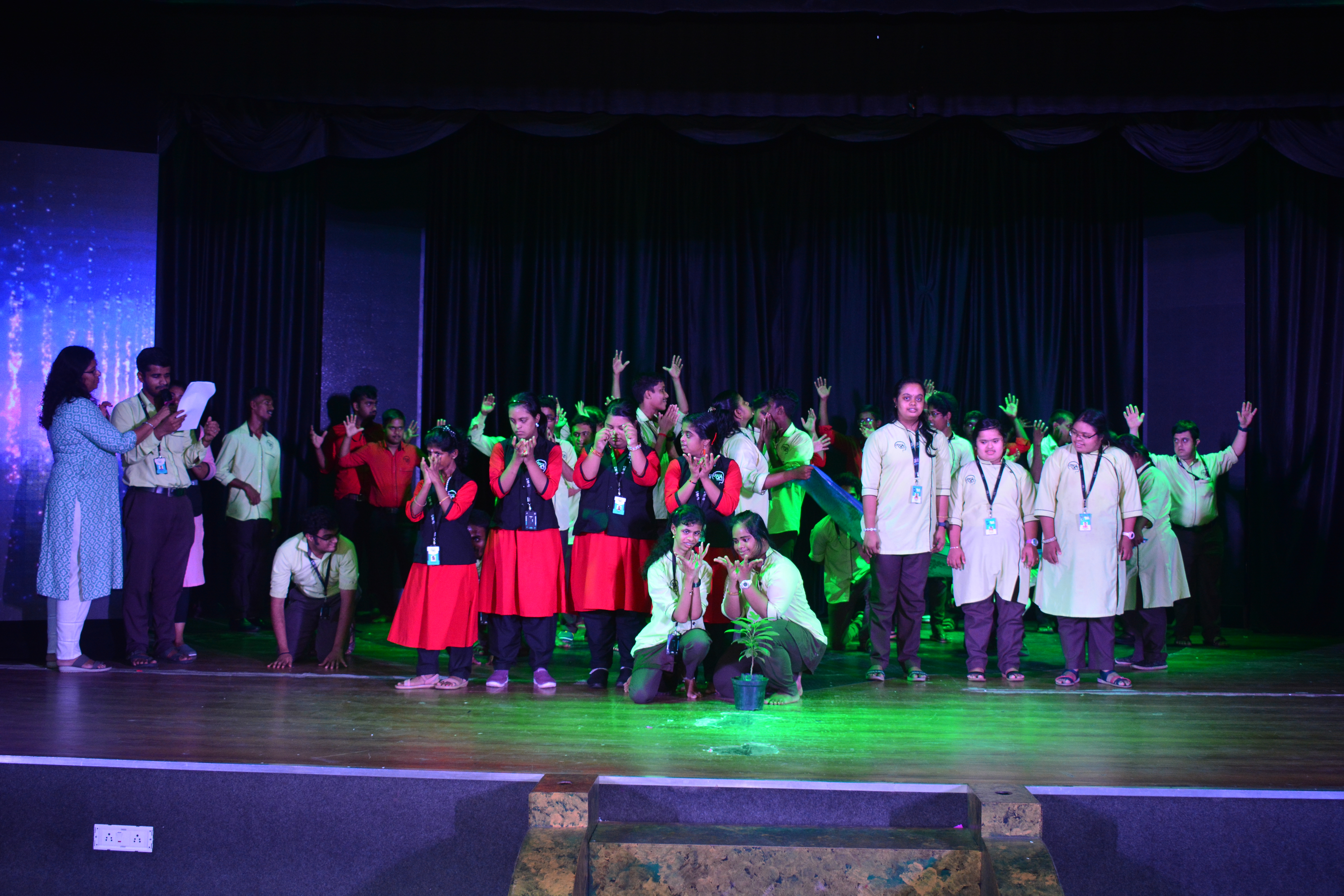 Differently-abled performers on stage during a production