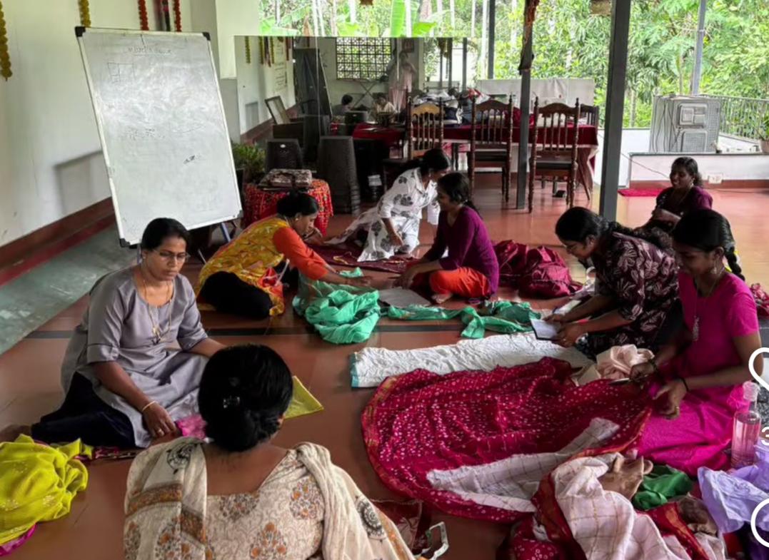 Women participating in the training